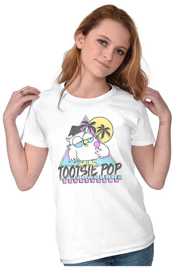 Tootsie Pop Mr Owl Summer Vacation Womens Slim Fit Graphic Tee Brisco Brands L