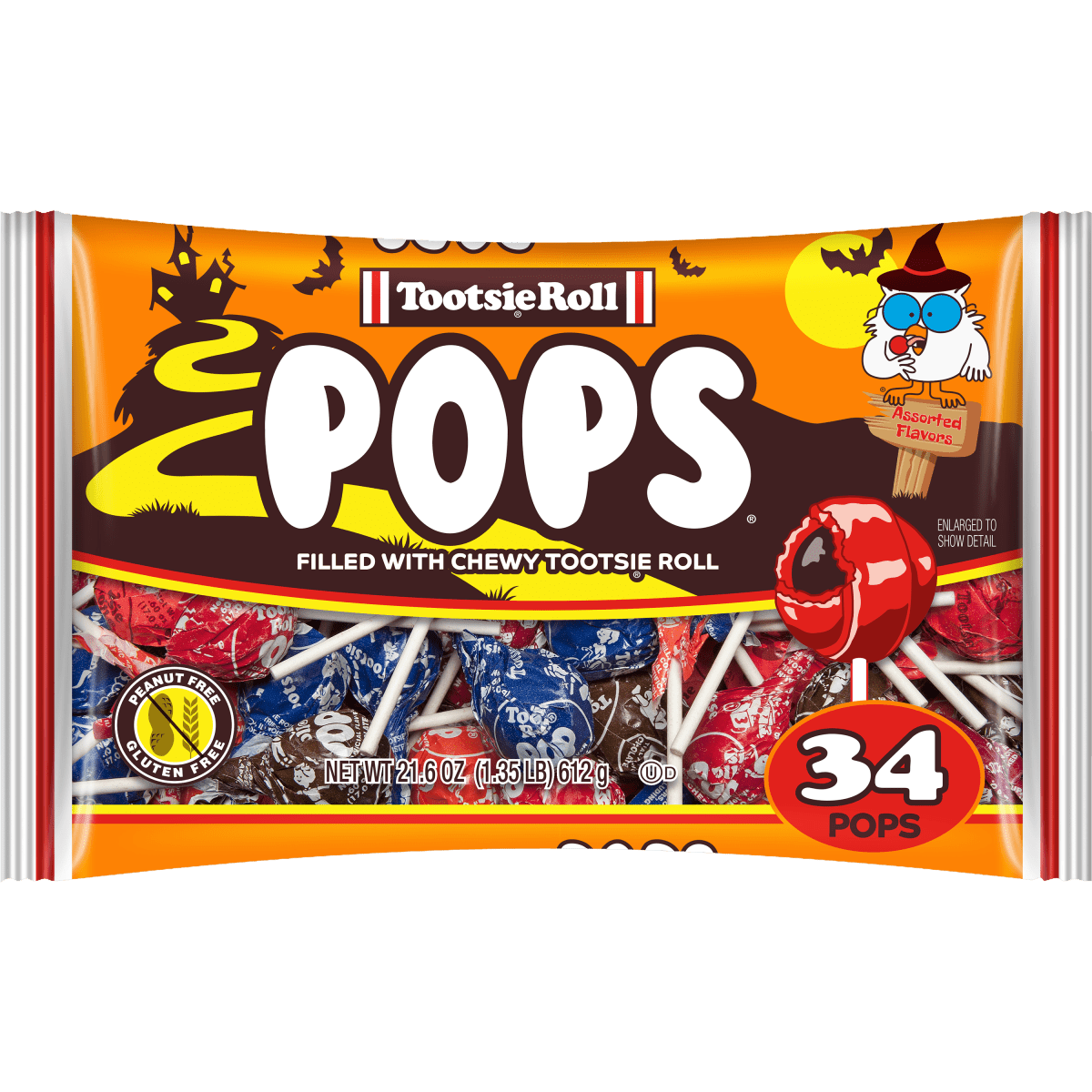 Tootsie Pops, 21.6 oz, 34 Piece Bag. Peanut-Free, Gluten Free