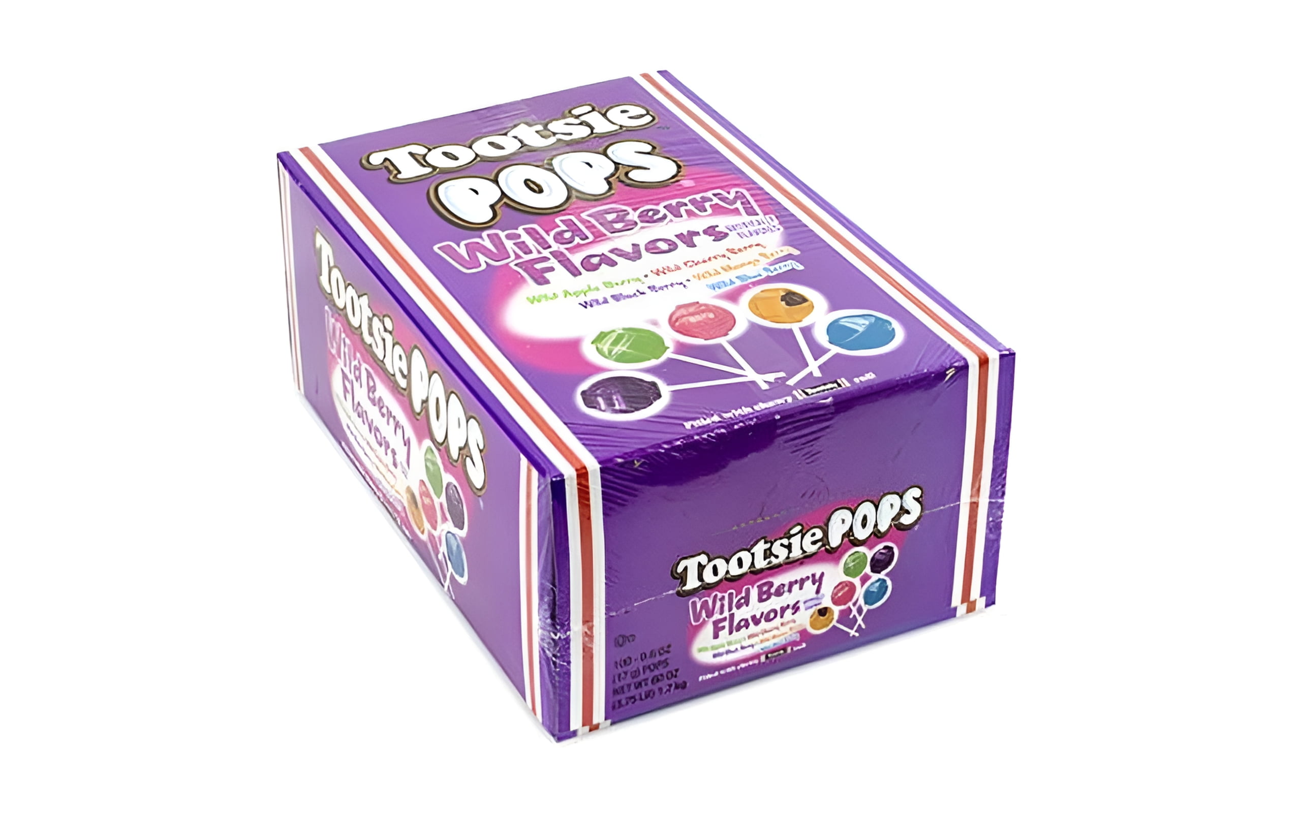 Tootsie Pops Wild Berry Cherry Candy Sucker, 100 Count - Walmart.com