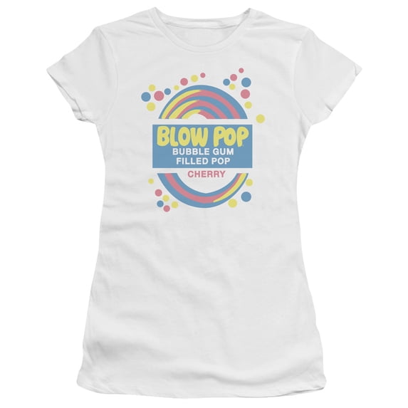 Tootsie Roll Blow Pop Label S/S Junior Women's T-Shirt Sheer White