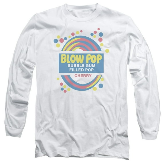 Tootsie Roll Blow Pop Label Long Sleeve Adult 18/1 T-Shirt White