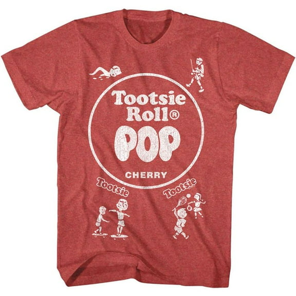 Tootsie Roll Popwrap Red Heather Adult T-Shirt 4Xl
