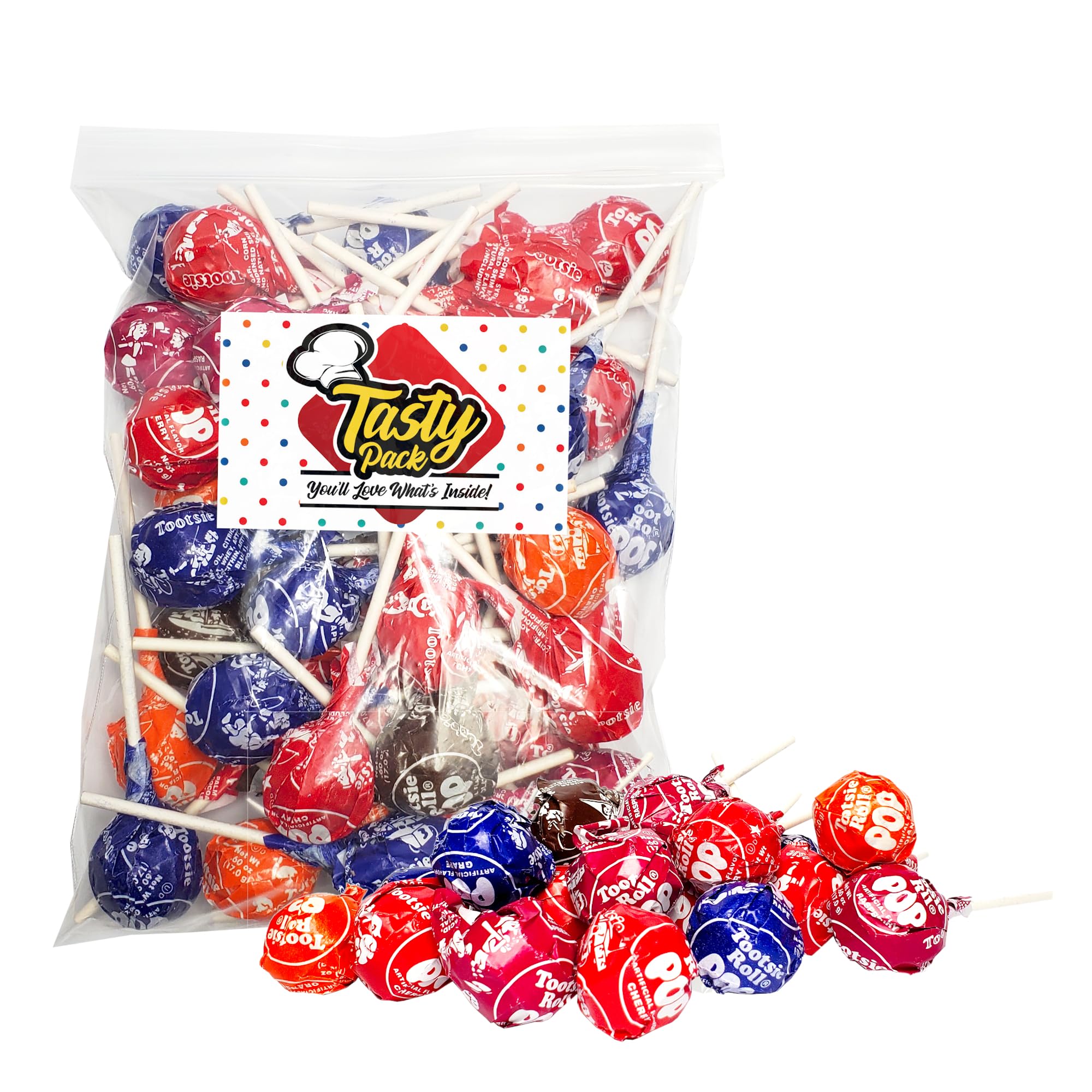 Tootsie Roll CM31 Pops Assorted Fruit Flavored Lollipops with Chewy