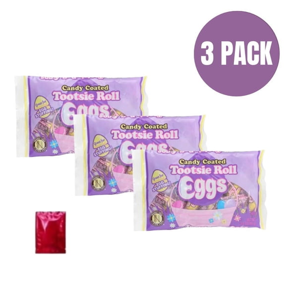 Tootsie Roll Candy Coated Eggs, 3 Pack, Seasonal Candy with BONUS LaPrima Morceau Bonbon