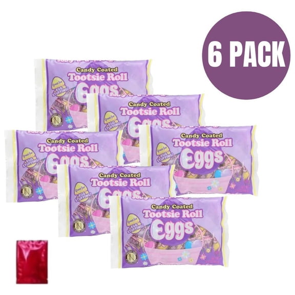Tootsie Roll Candy Coated Eggs, 6 Pack, Seasonal Candy with BONUS LaPrima Morceau Bonbon