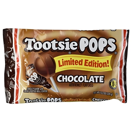 Tootsie Roll Chocolate Tootsie Pops, Single Flavor Limited Edition, 13.2 oz Bag