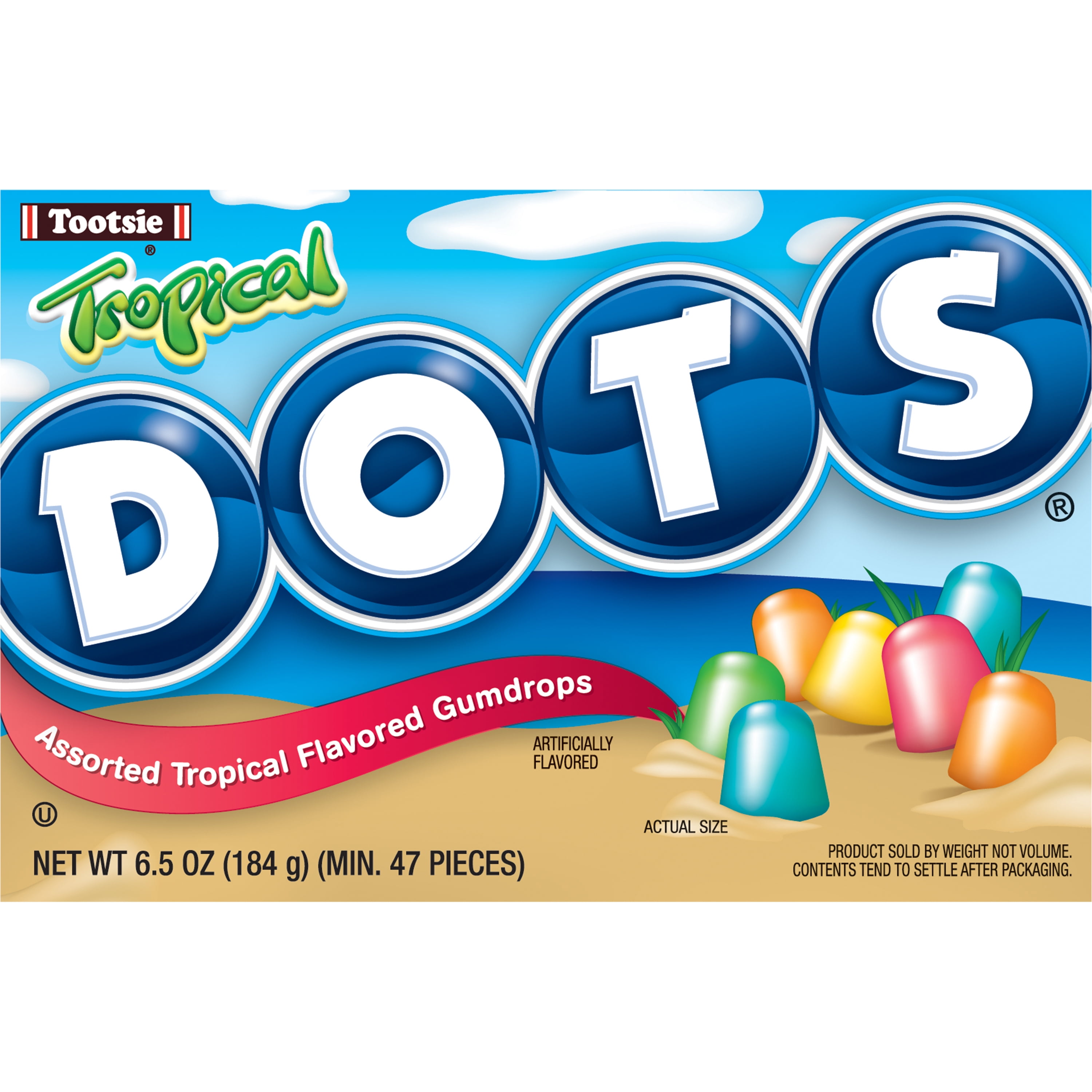 Tootsie Roll, Dots Tropical Flavors, 6.5 oz