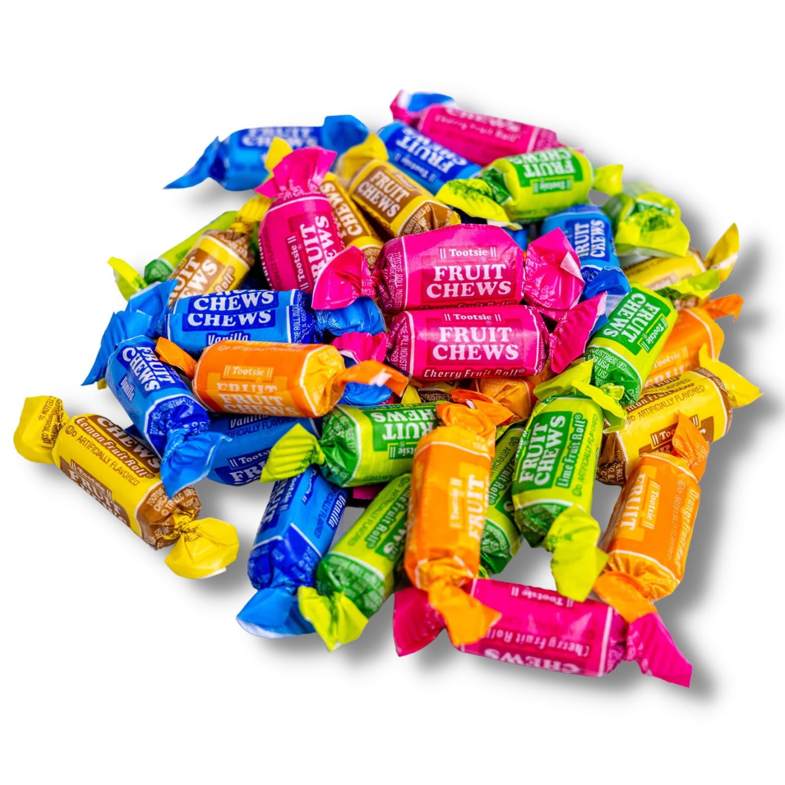 Tootsie Roll Fruit Chews - 5 Pound Bag - Assorted Candy - Chewy, Fruity and Delicious - Cherry, Lemon, Lime, Orange and Vanilla - QUEEN JAX - Individually Wrapped Candy - Fresh, Mouth Watering