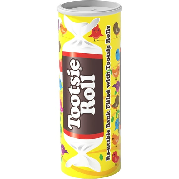 Tootsie Roll, Individually Wrapped Candy, 5.23 oz. Bank. Peanut Free. Gluten Free.