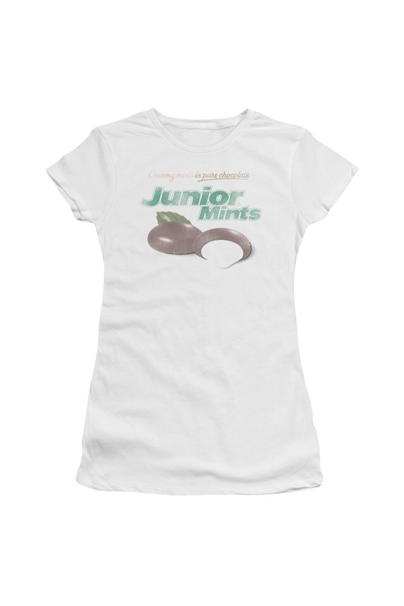 Tootsie Roll Junior Women's T-Shirt Mints Logo S/S Junior Women's T-Shirt Sheer White