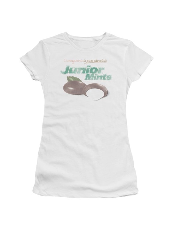Tootsie Roll - Junior Mints Logo - Juniors Teen Girls Cap Sleeve Shirt - X-Large