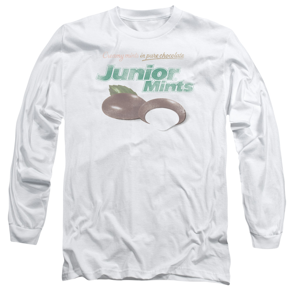 Tootsie Roll Junior Women's T-Shirt Mints Logo Long Sleeve Adult 18/1 T-Shirt White - image 1 of 1