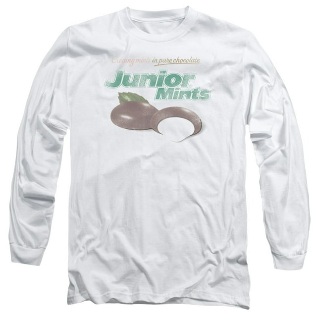 Tootsie Roll Junior Women's T-Shirt Mints Logo Long Sleeve Adult 18/1 T-Shirt White