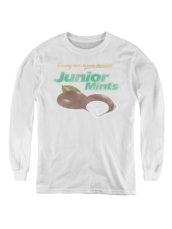Tootsie Roll Junior Women's T-Shirt Mints Logo Youth Long Sleeve Tee White