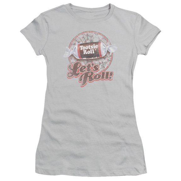 Tootsie Roll Lets Roll! S/S Junior Women's T-Shirt Sheer Silver