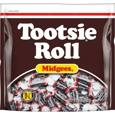 Tootsie Roll Midgees, Gluten Free and Peanut Free Chocolate Taffy, 15 oz