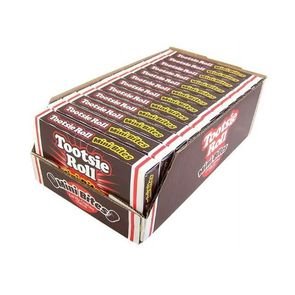 Tootsie Roll Mini Bites Candy Coated Chews Movie Theater Box, 3.5 oz (Case of 12)