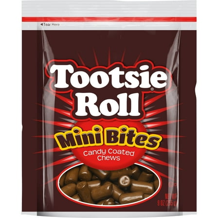 Tootsie Roll Mini Bites, Candy Coated Chocolate Taffy, 9 oz.