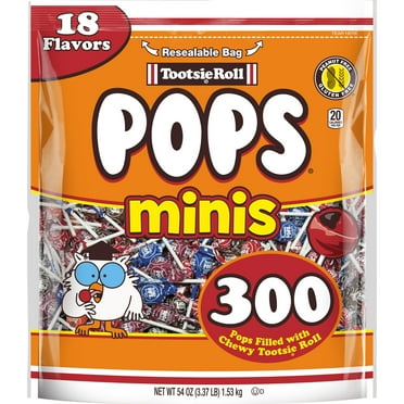 Tootsie Roll, Mini Tootsie Pops, Individually Wrapped, Lollipops, 54 oz