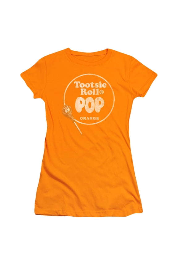 Tootsie Roll Pop Logo S/S Junior Women's T-Shirt Sheer Orange