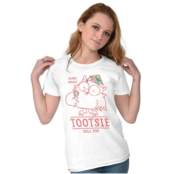Tootsie Roll Pop Mr Owl Aloha Hawaii Womens Slim Fit Graphic Tee Brisco Brands S