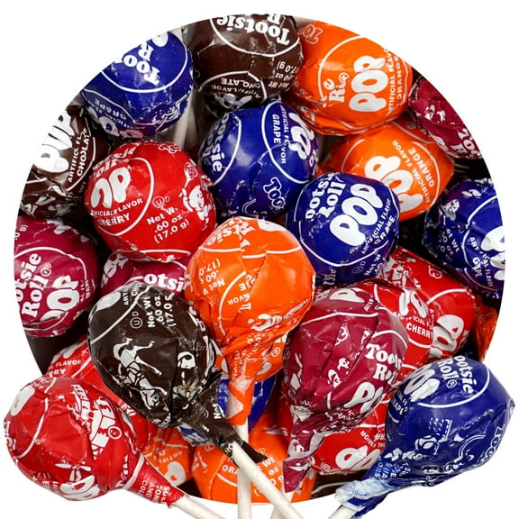 Tootsie Roll Pops with Chocolate Tootsie Roll Center, 2lb Bulk Bag (Approx 44 Count), Original Assorted Fruit Flavors, The Hampton Popcorn & Candy Company