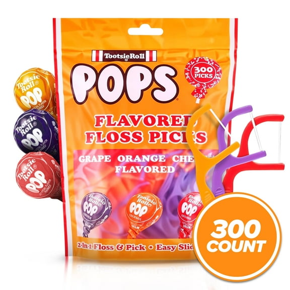 EVERYDAY JOE Flavored Dental Floss Picks, Cherry, Orange, Grape, 300 Count, Bulk, Children Oral Hygiene