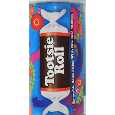 Tootsie Roll Midgees Reusable Bank, Peanut Free and Gluten Free, 4 oz