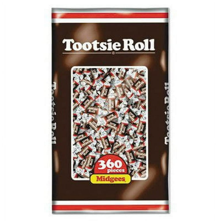 Tootsie Roll Flavored Midgees, Chocolate, 360 Count Bag - Walmart.com
