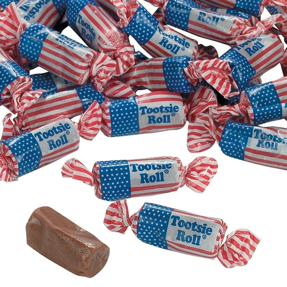 Tootsie Roll USA Flag Midgees Chocolate Candy, 70 Pieces