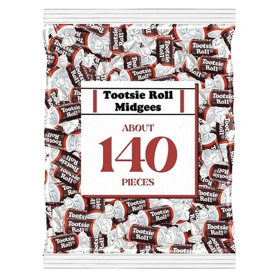 Tootsie Rolls Bulk Tootsie Roll Midgees Individually Wrapped Chewy Taffy Candy, Bulk Tootsie Rolls Candy Pack, Tootsie Rolls Individually Wrapped, Kosher Candy (2 Pound)