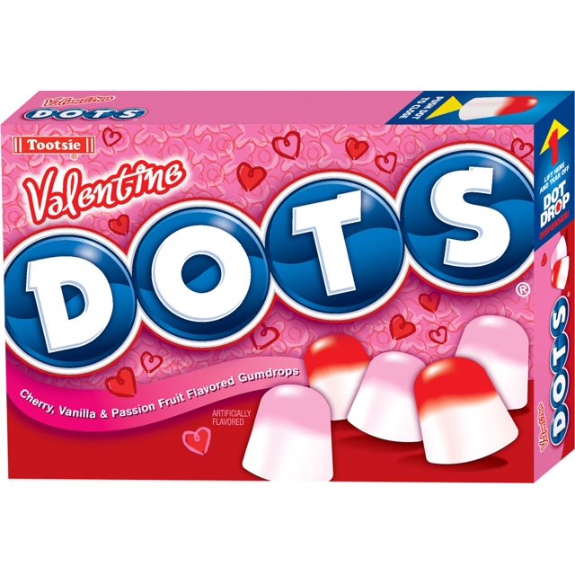 Tootsie Valentine Dots Gumdrops Candy, 6Ounce Pack 12 Count Case