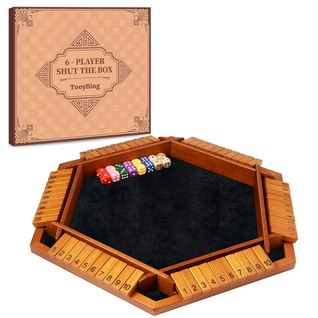 TooyBing Upgraded 16 Players MMF7 Shut The Box Dice Board Table Family