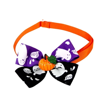 Tooyful Cat Choker Necklace Fall Halloween Pet Bow Ti Neck Strap Charm Neckwear Thanksgiving Cat Dog Bow Ti Bowties for Fall Small Medium Dogs style E