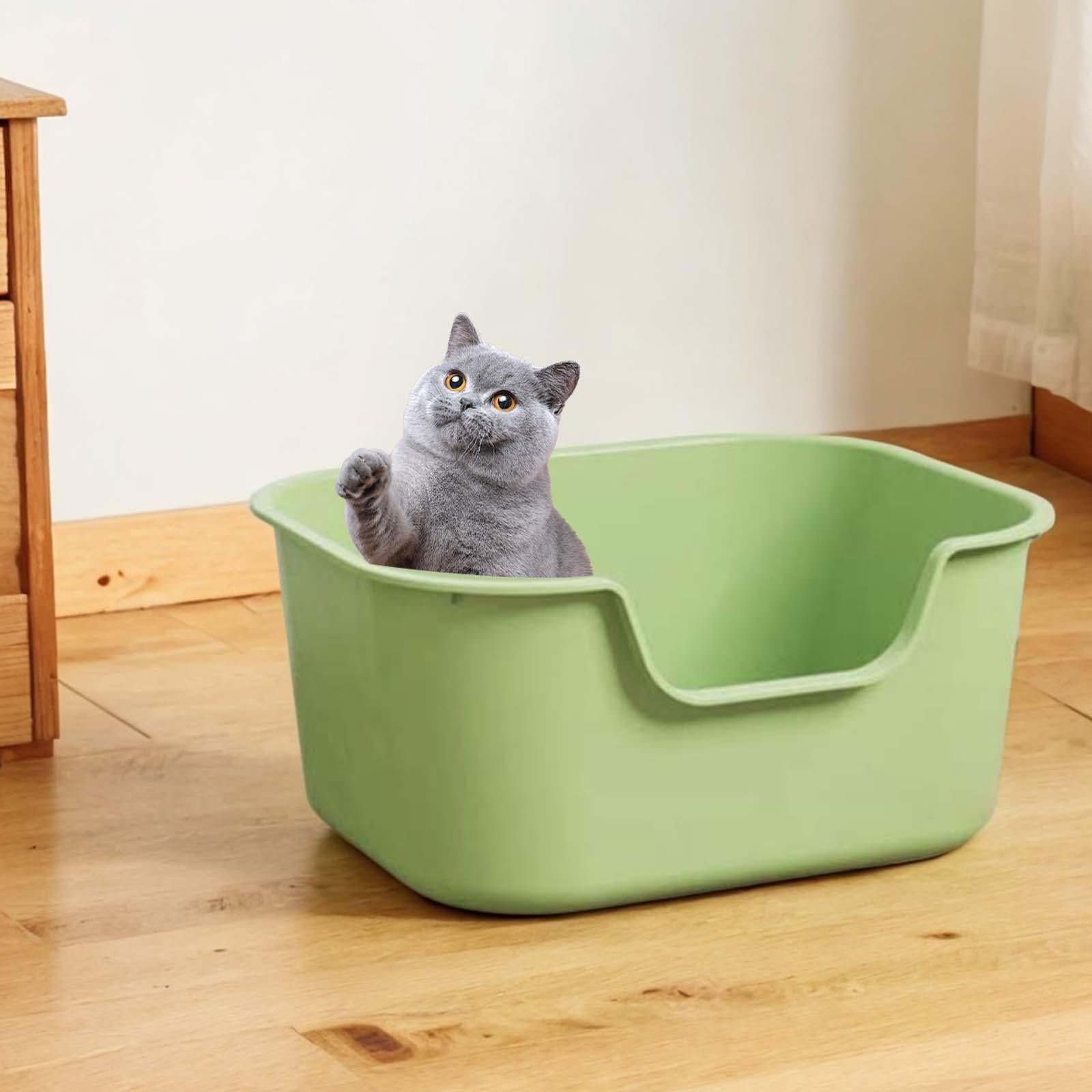 Tooyful Cat Pet Litter Tray Kitten Potty Toilet High Sides Kitty Litter ...