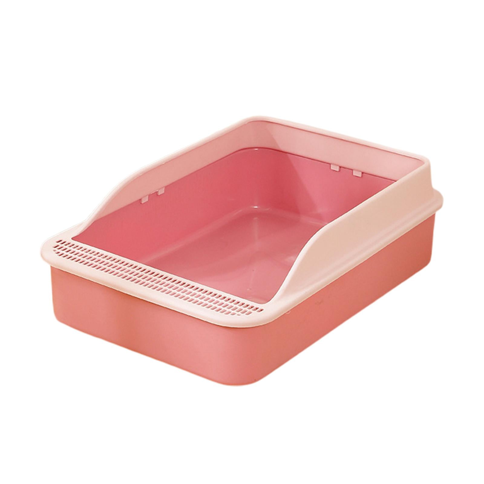 Tooyful Cat Potty Toilet High Sided Anti Splashing Prevent Sand Leakage Cat Toilet Pet Litter Tray for Small Animals Travel Indoor Cats pink M