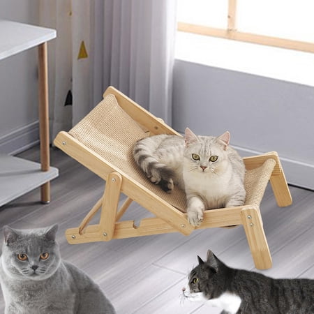 Tooyful Cat Rocking Chair Cat Rocking Hammock Bed Pet Bed Cats Elevated Bed Cat Lounge Chair Cat Scratching Board for Small Animal Dogs Kitty Rabbit