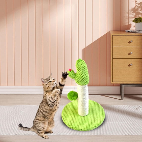 Tooyful Cat Scratcher Cat Scratch Post Cactus Shaped Sturdy with Interactive Ball
