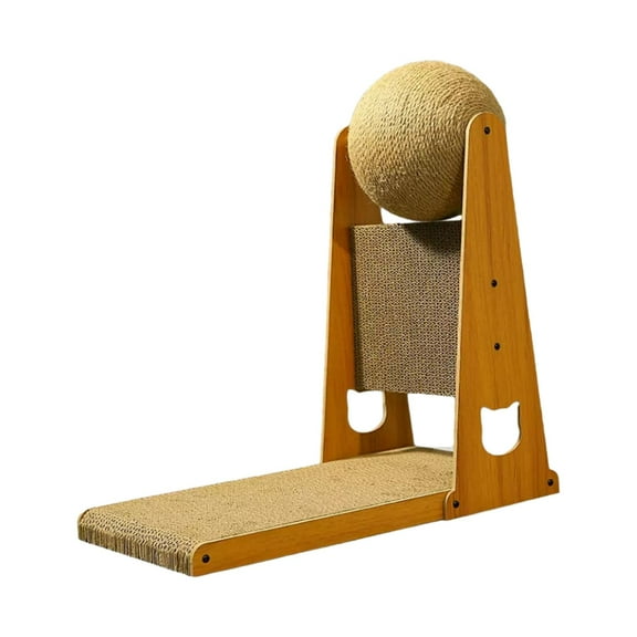 Tooyful Cat Scratcher Toy Scratching Board Exercise Scratcher Mat Wear Resistant Pet Toy Interactive Pet Toy Sisal Scratching Ball for Kitty Kittens 50x25x47cm with Pad