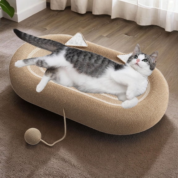Tooyful Cat Scratching Board, Cat Sleeping Bed, Cat Training Toy, Furniture Protection for Kitten Sisal Cat Scratcher Board Sisal Cat Scratcher Pad Inner Double Color