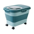 thumbnail image 1 of Tooyful Dog Cat Food Storage Container Rice Storage Bin Leakproof 22lbs Airtight Tank Sealed Can Rice Case Collapsible Dog Food Container for Flour Light Green, 1 of 10