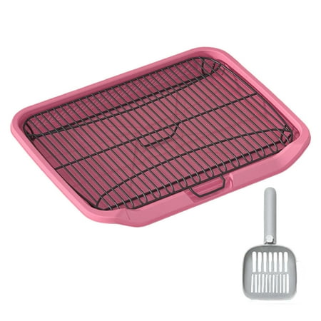 Tooyful Dog Toilet Potty Trainer Corner Portable Lightweight Detachable Pet Litter Pan Training Pad Holder Pet Pee Toilet for Small and Medium Dog Pink