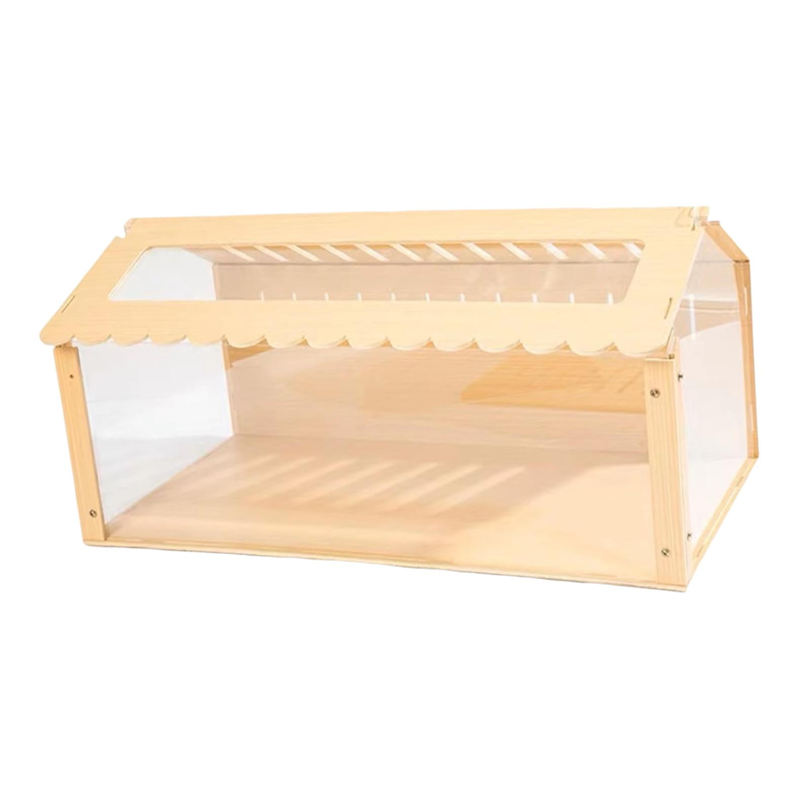 Tooyful Hamster Habitat Nesting Habitat Exercise Toy Durable Activity Platform Tunnel Exploring Toys Wood Playground for Hedgehog Guinea Pig 60x29x32CM