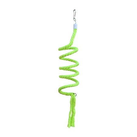 Tooyful Parrot Spiral Swing Perch Bird Spiral Rope Perch for Conures Budgies Finches Green 1m
