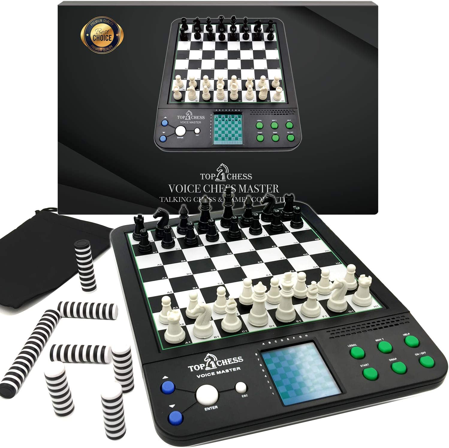 Top 1 Chess Electronic Chess Set | Chess Sets for Adults | Chess Set for Kids | Voice Chess Computer Teaching System | Chess Strategy Beginners Improving | Large Screen Learning Chess Set Board Game - image 1 of 7