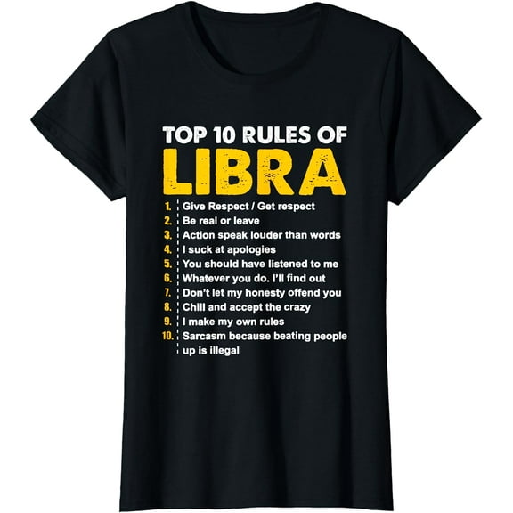 Top 10 Rules Libra Horoscope Birthday Gift T-Shirt