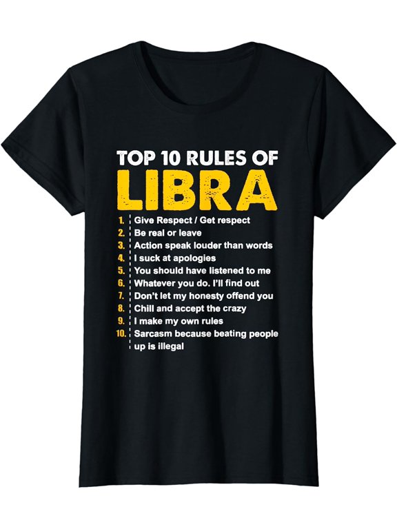 Top 10 Rules Libra Horoscope Birthday Gift T-Shirt