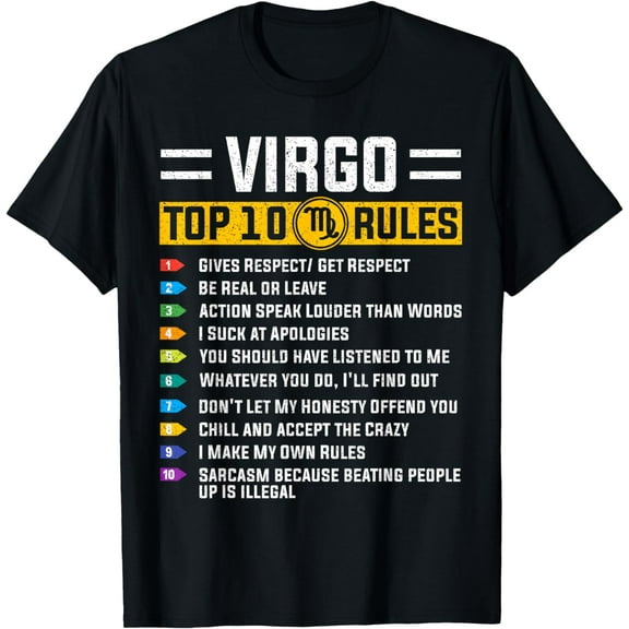 Top 10 Rules Virgo Zodiac August September Horoscope Virgo T-Shirt