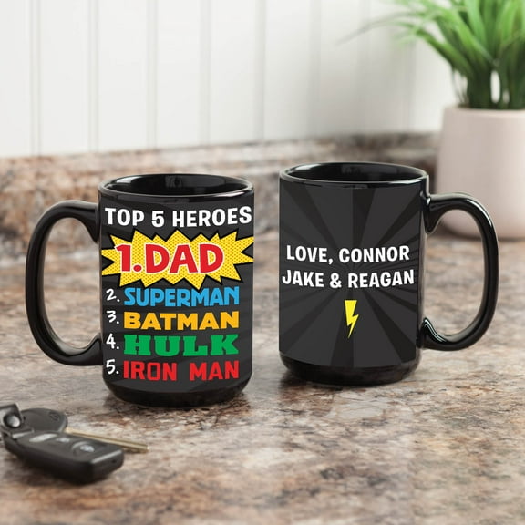 Top 5 Heroes Personalized Coffee Mug