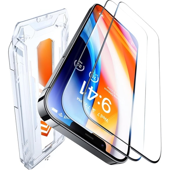 Top 9H+ Armor Screen Protector for iPhone 17 Pro – 2-Pack, Military-Grade Shatterproof, Longest Durable Tempered Glass, One-Pull Tray, Full Coverage